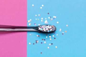 toothbrush with glitter, the concept of dentistry and hygiene