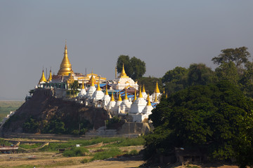 Naklejka premium View of Sagain Hill, near Mandalay, Myanmar