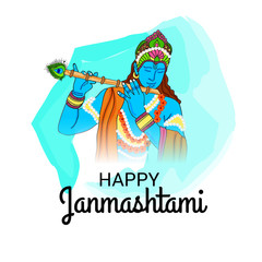 Beautiful abstract, banner or poster for Happy Janmashtami.