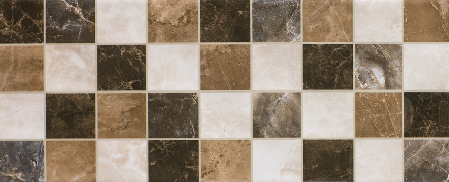 ceramic tile, abstract mosaic ornamental geometric pattern