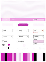 Light Pink vector wireframe kit with abstract circles.