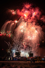 SZCZECIN, POLAND - AUGUST 2018: Fireworks festival during Pyromagic 2018 (International Pyrotechnic...
