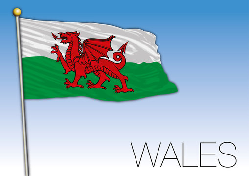 Wales flag, United Kingdom, vector illustration