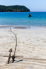 Fishing boats in Ngapali beach, Myanmar