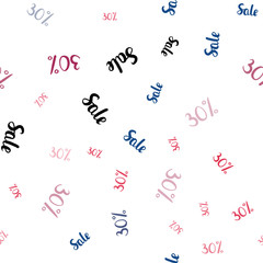 Light Blue, Red vector seamless layout with discount 30%.