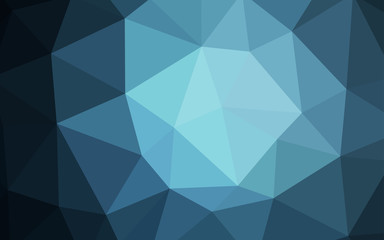 Dark BLUE vector polygonal background.