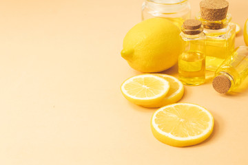 oil water lemon extract for beauty cosmetic and spa concept