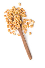 Salted roasted peanuts.