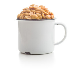 Salted roasted peanuts.