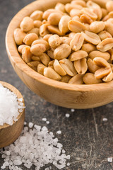 Salted roasted peanuts.