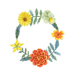 marigold flowers frame