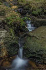 Miluscin waterfall on Bily creek in summer nice morning