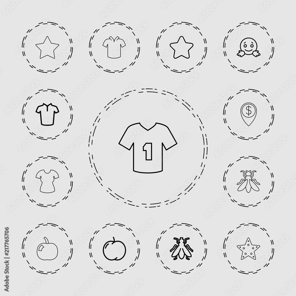 Poster collection of 13 rounded outline icons