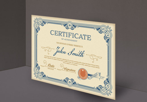 Vintage Certificate of Achievement Layout