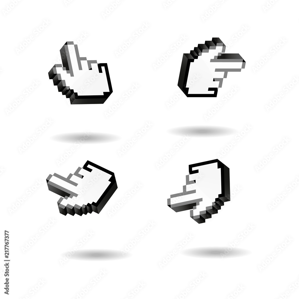 Poster hand pointer cursor set