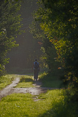 the lady with a backpack