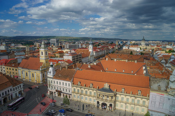 Fototapeta premium View of Cluj Napoca city Center from the roof in summer
