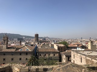 Obraz premium View of the city from the top of the Cathedral of Barcelona, ​​Spain