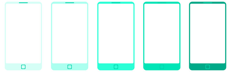 colorful blank smartphones