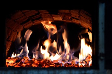 Ogień w piecu
