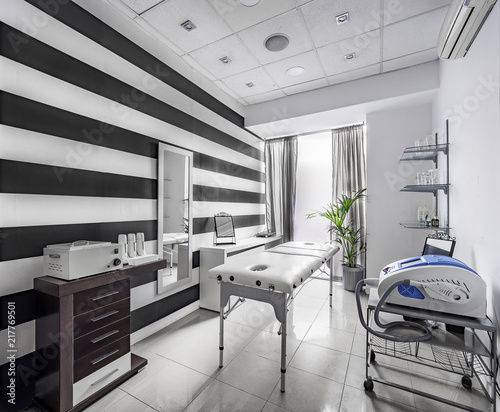 View Of An Interior Of A Modern Clean Massage Room With