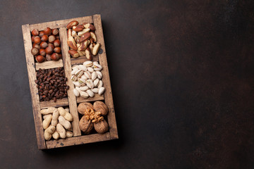 Various nuts selection