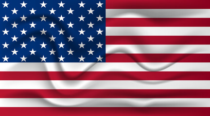 Realistic flag of the United States of America