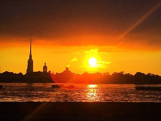 Obraz premium St.Petersburg Peter and Paul Fortress at sunset