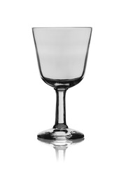 empty glass for hard alcoholic beverages isolated on a white background