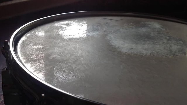 Playing on the snare drum