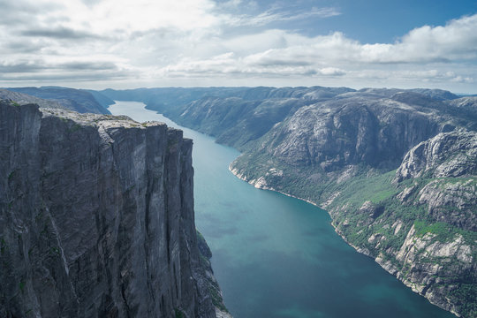 Beautiful fjord in Norway. View from the top © Hladchenko Viktor