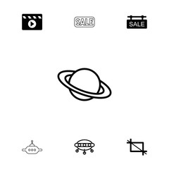 Collection of 7 space filled and outline icons