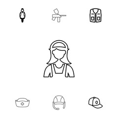 Collection of 7 uniform filled and outline icons