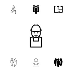 Collection of 7 architect filled and outline icons