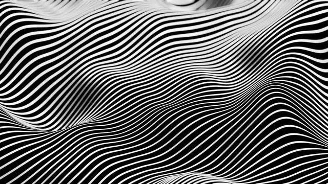 Morphing Diagonal Black and White Lines - Seamless Loop