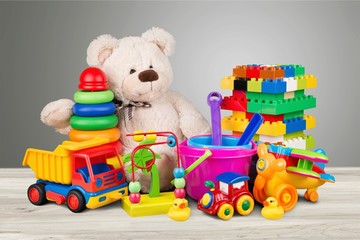 Toys collection isolated on  background