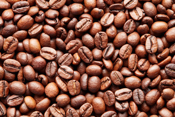 Roasted coffee beans background