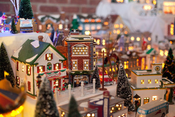 miniature Christmas village decoration