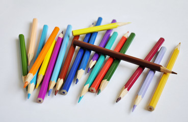 bright pencils different colors