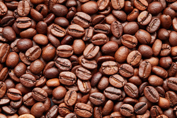 Roasted coffee beans background