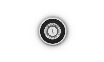 Button green on white background 3d illustration