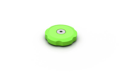 Button green on white background 3d illustration