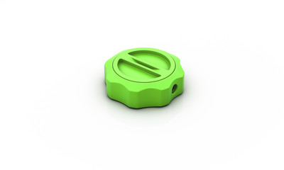 Tank lid green on white background 3d illustration
