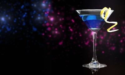 Martini cocktail on dark background