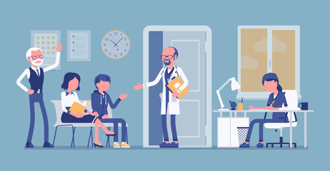 Patients waiting for doctor appointment