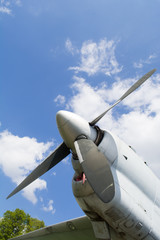  propeller of a passenger plane before take-off