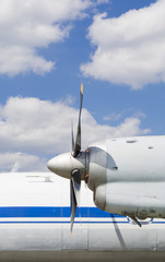 Naklejka na ściany i meble propeller of a passenger plane before take-off