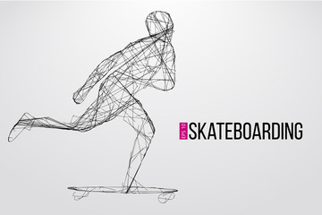Silhouette of a skateboarder. Vector illustration