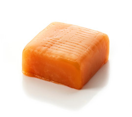 caramel candy on white background