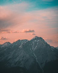 Colourful mountain peak during sunset